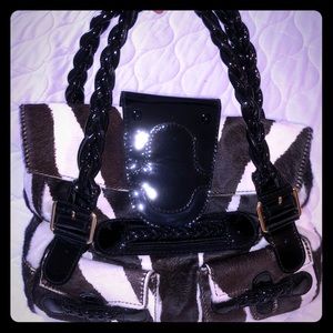 Valentino Large Histoire Brown & White Cowhide Bag